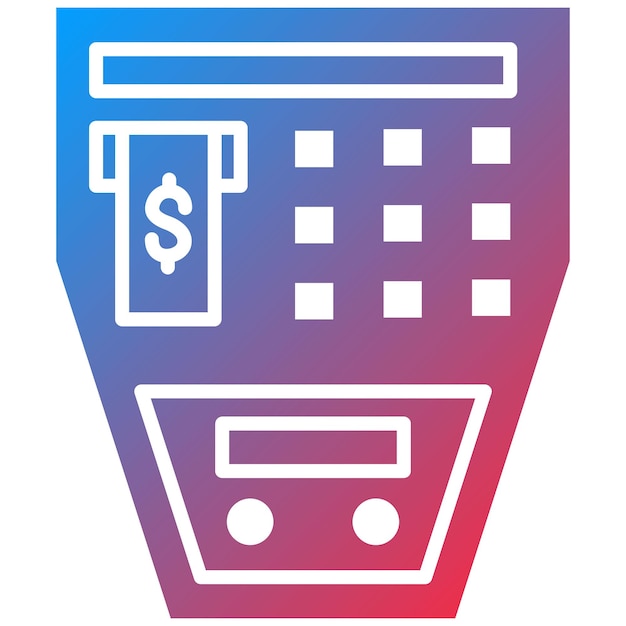 Imagen vectorial del icono del cajero automático Puede utilizarse para Fintech