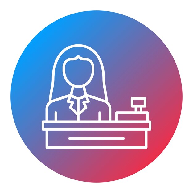 Imagen vectorial del icono del cajero Se puede usar para mujeres