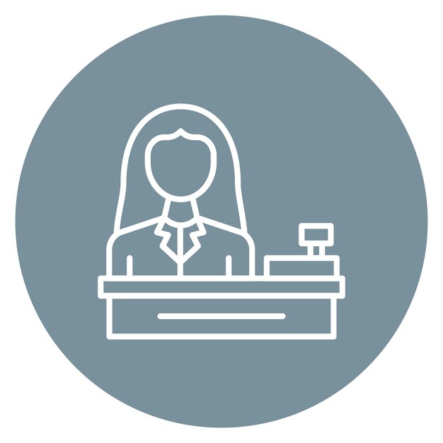 Imagen vectorial del icono del cajero Se puede usar para mujeres