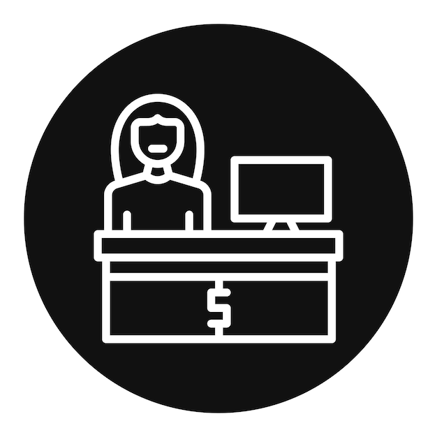 Imagen vectorial del icono del cajero Se puede utilizar para el supermercado