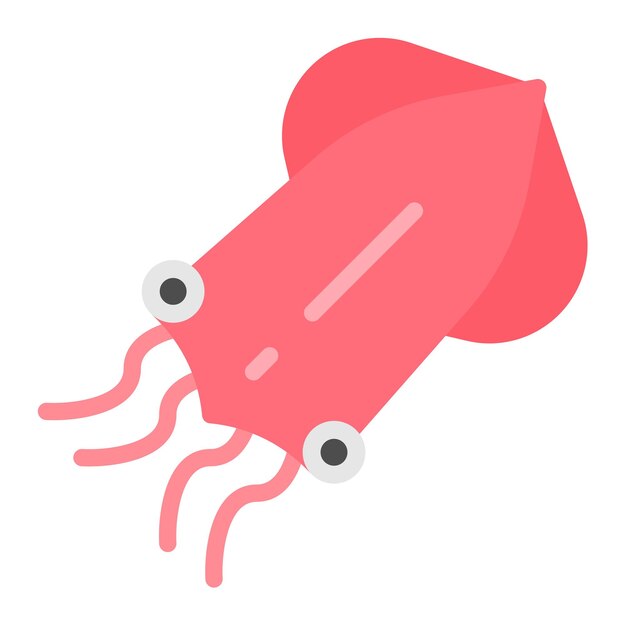 La imagen vectorial del icono del calamar se puede usar para el Océano