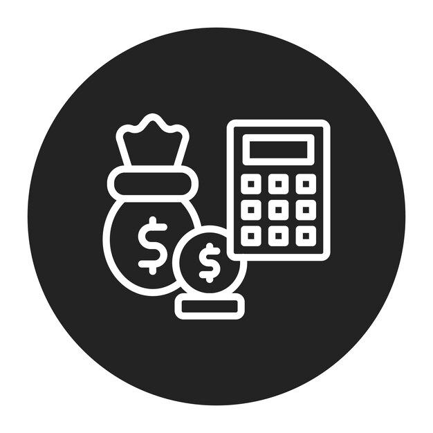 Imagen vectorial del icono de la calculadora de préstamos Se puede utilizar para el préstamo