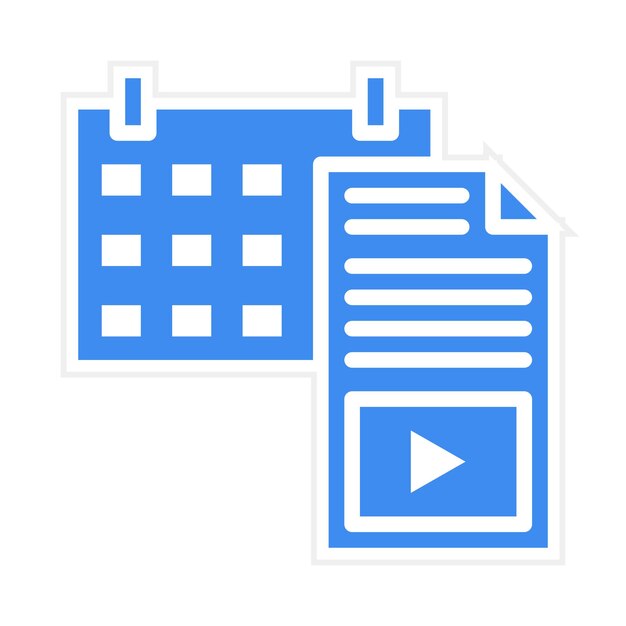 Imagen vectorial del icono del calendario de contenido Se puede utilizar para el video blog