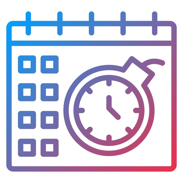 Imagen vectorial del icono del calendario de la fecha límite Se puede usar para Freelancer