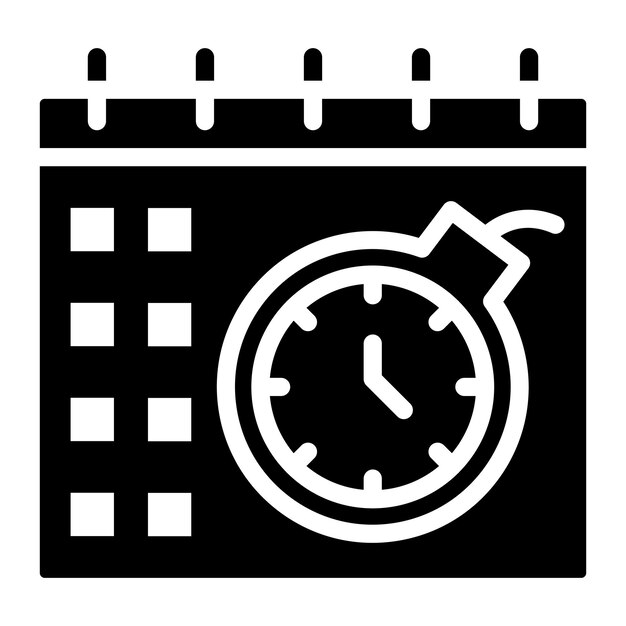 Imagen vectorial del icono del calendario de la fecha límite Se puede usar para Freelancer