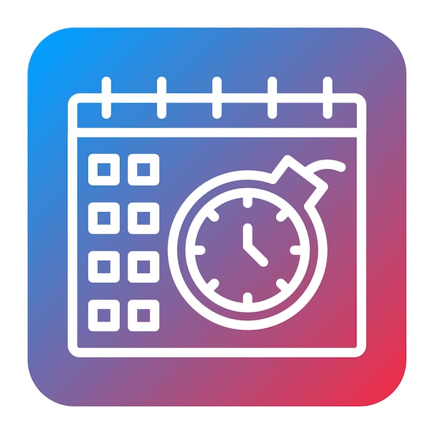 Imagen vectorial del icono del calendario de la fecha límite Se puede usar para Freelancer