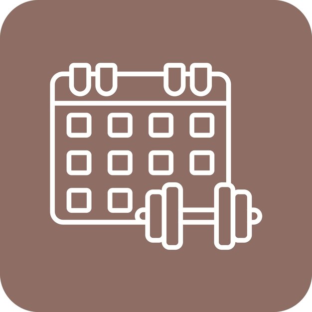 Imagen vectorial del icono del calendario del gimnasio Se puede usar para el gimnasio