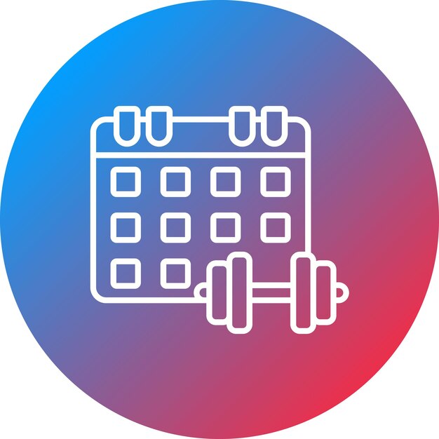 Imagen vectorial del icono del calendario del gimnasio Se puede usar para el gimnasio