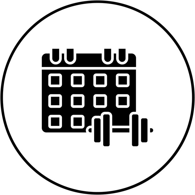 Imagen vectorial del icono del calendario del gimnasio Se puede usar para el gimnasio