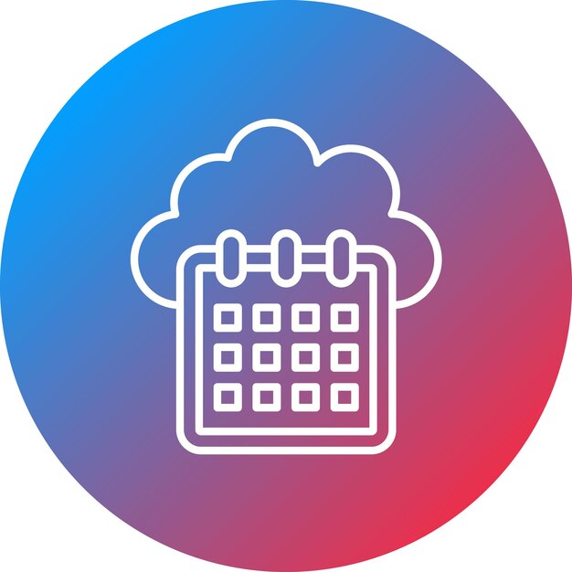 Imagen vectorial del icono del calendario de la nube Se puede utilizar para la computación en la nube