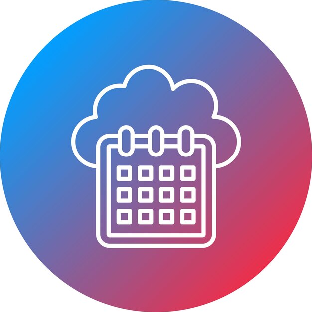 Vector imagen vectorial del icono del calendario de la nube se puede utilizar para la computación en la nube