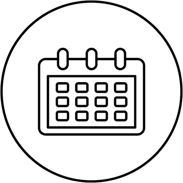 Imagen vectorial del icono del calendario Se puede usar para la hora y la fecha