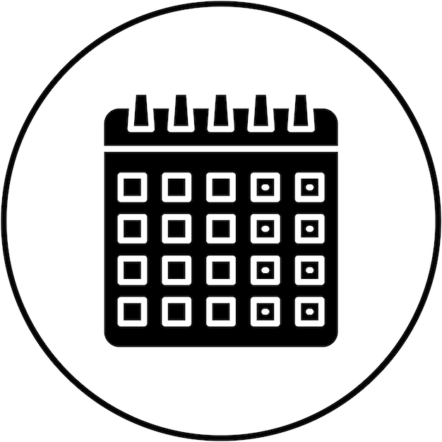 Imagen vectorial del icono del calendario Se puede utilizar para Comunicación y Medios