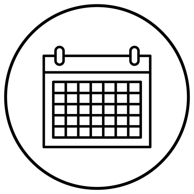 Imagen vectorial del icono del calendario Se puede utilizar para la papelería de la oficina