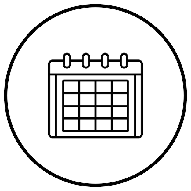 Imagen vectorial del icono del calendario Puede utilizarse para Office