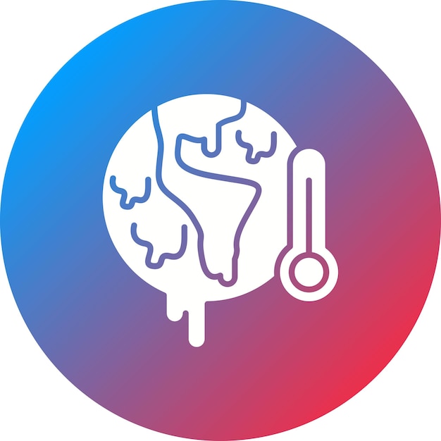 La imagen vectorial del icono del calentamiento global se puede usar para In The Wild