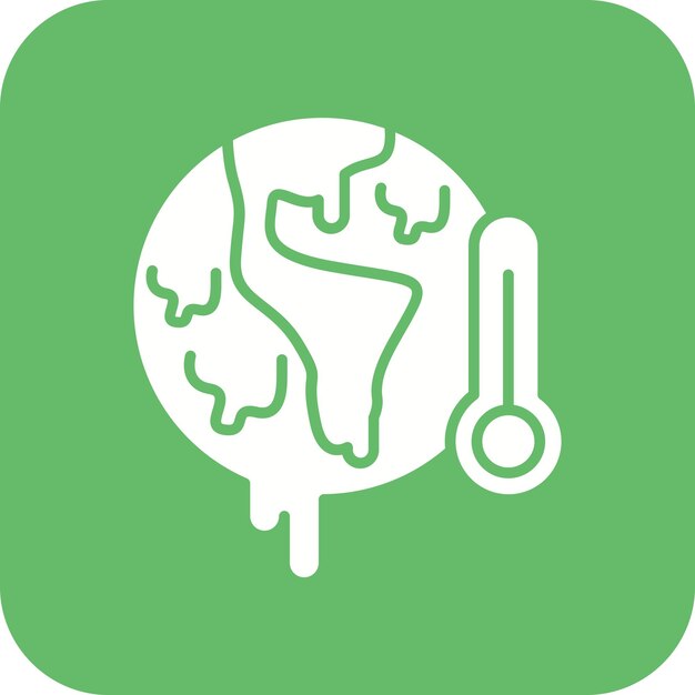 La imagen vectorial del icono del calentamiento global se puede usar para In The Wild