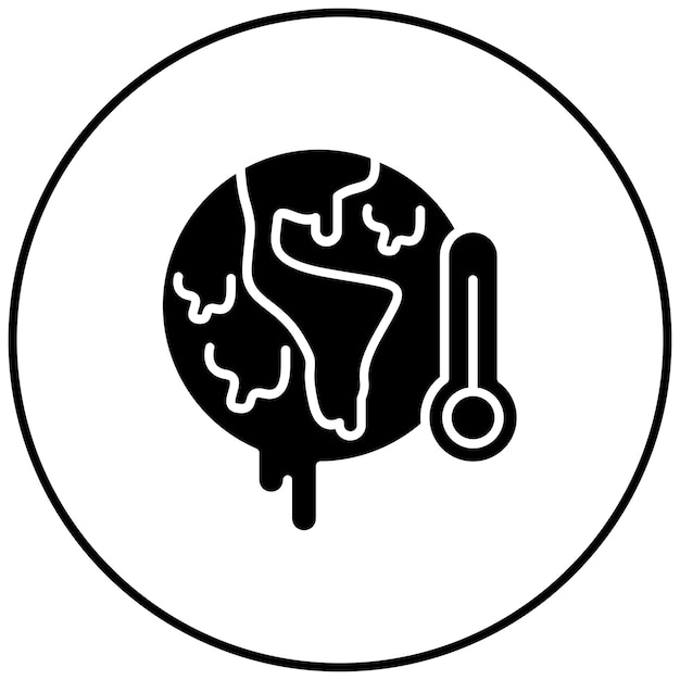 La imagen vectorial del icono del calentamiento global se puede usar para In The Wild