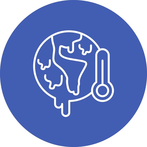 La imagen vectorial del icono del calentamiento global se puede usar para In The Wild
