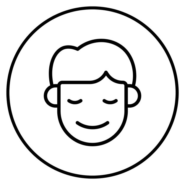 La imagen vectorial del icono de calma se puede usar para las emociones humanas