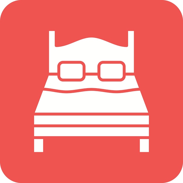 Imagen vectorial de icono de cama doble Se puede usar para bodas