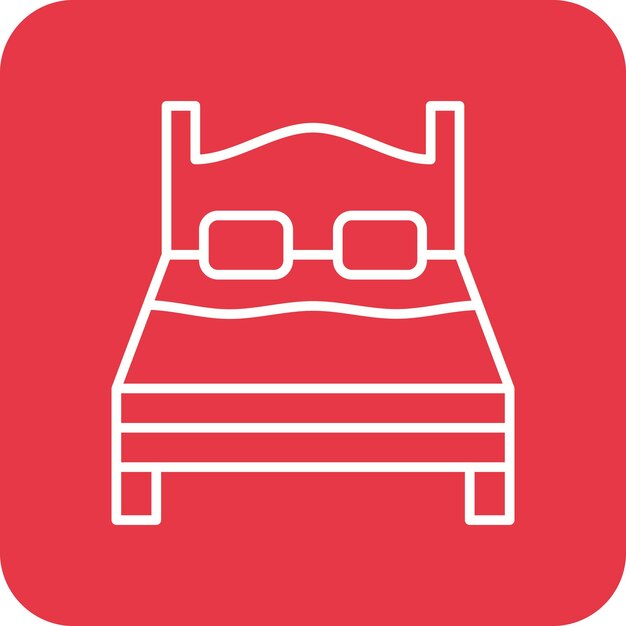 Imagen vectorial de icono de cama doble Se puede usar para bodas