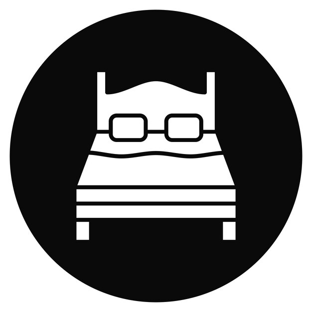 Imagen vectorial de icono de cama doble Se puede usar para bodas