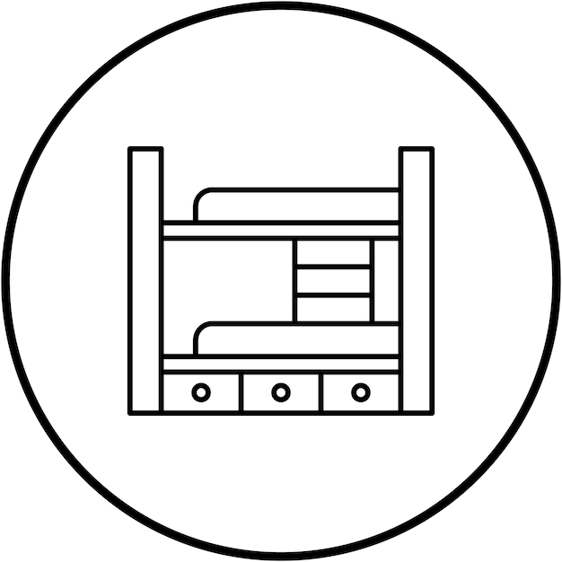 Imagen vectorial del icono de la cama de literas Se puede utilizar para interiores