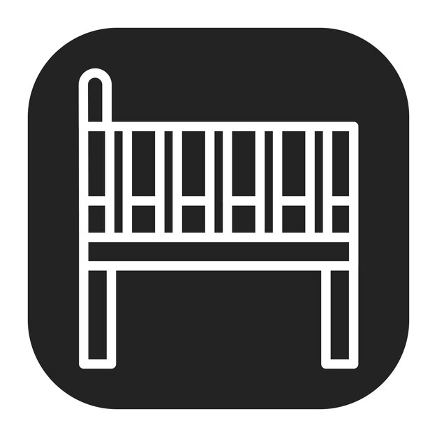 Imagen vectorial del icono de la cama de los niños Se puede usar para criar niños