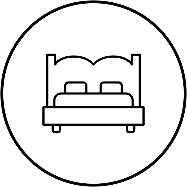 Imagen vectorial del icono de la cama Se puede utilizar para los servicios hoteleros