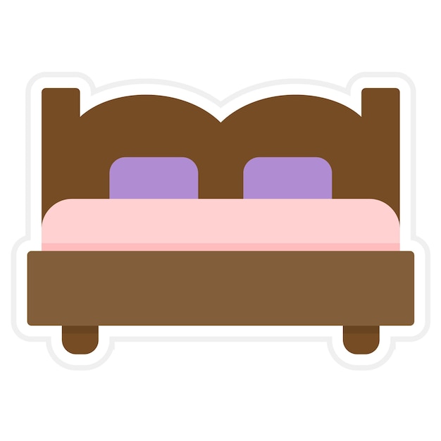 Imagen vectorial del icono de la cama Se puede utilizar para los servicios hoteleros