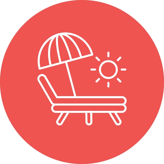 Imagen vectorial del icono de la cama de sol Se puede utilizar para los servicios hoteleros