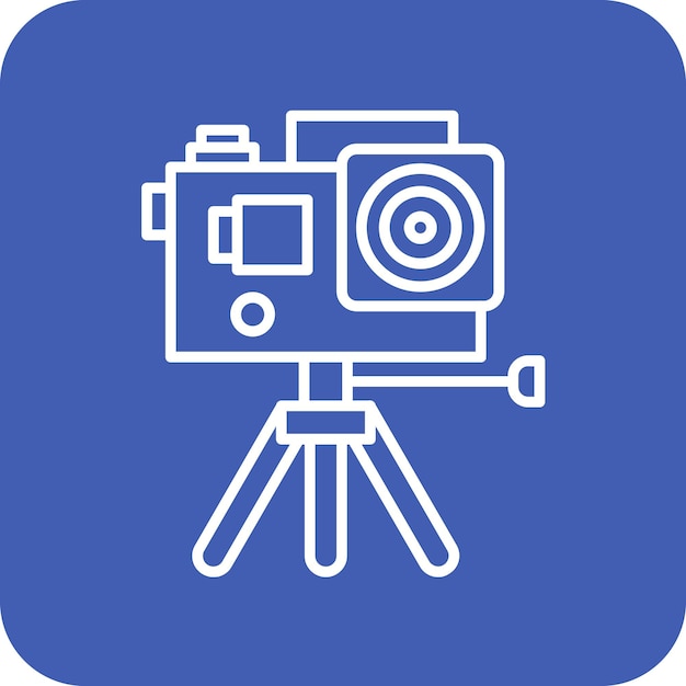 Imagen vectorial del icono de la cámara de acción Se puede utilizar para la fotografía