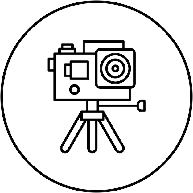 Imagen vectorial del icono de la cámara de acción Se puede utilizar para la fotografía
