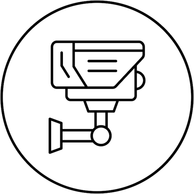 Imagen vectorial del icono de la cámara CCTV Se puede utilizar para la creación de redes y el intercambio de datos