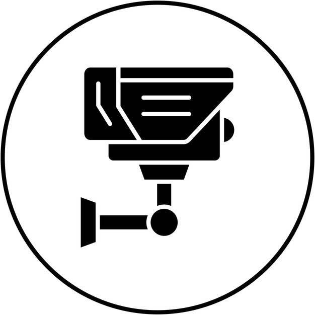 Imagen vectorial del icono de la cámara CCTV Se puede utilizar para la creación de redes y el intercambio de datos