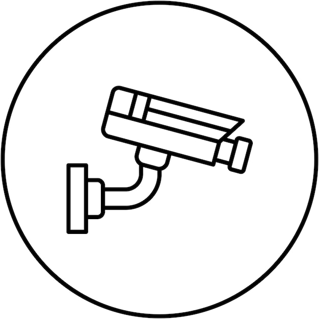 La imagen vectorial del icono de la cámara de CCTV se puede utilizar para Smart City
