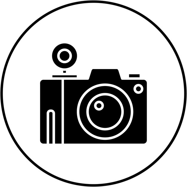 Imagen vectorial del icono de la cámara Flash Se puede utilizar para la fotografía