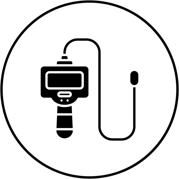 Imagen vectorial del icono de la cámara de inspección de tuberías Se puede utilizar para la fontanería