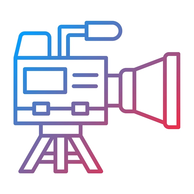 Imagen vectorial del icono de la cámara de vídeo Se puede utilizar para el cine