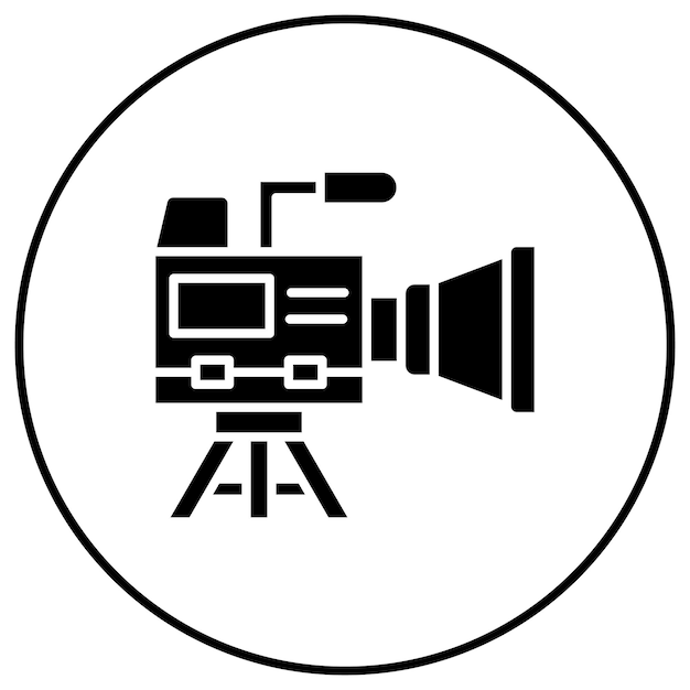 Imagen vectorial del icono de la cámara de vídeo Se puede utilizar para el cine