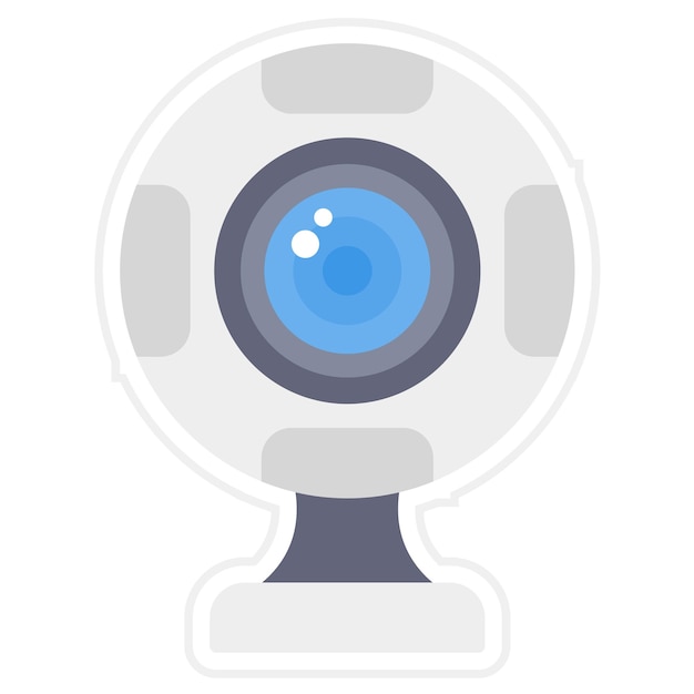 La imagen vectorial del icono de la cámara web se puede utilizar para la seguridad cibernética