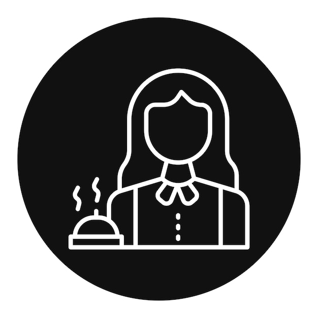 Imagen vectorial del icono de la camarera se puede usar para mujeres