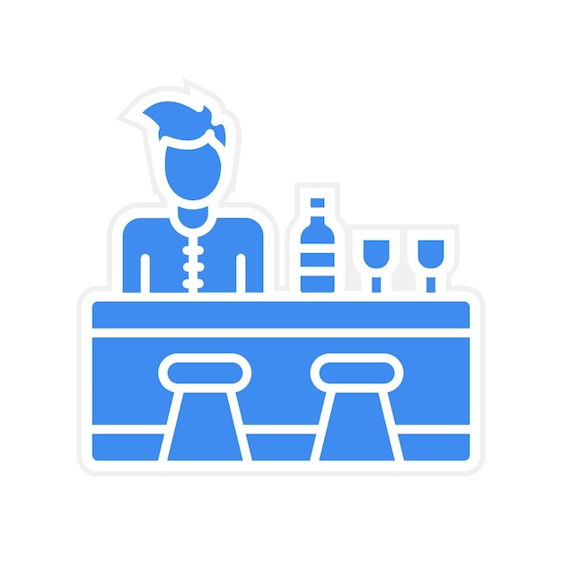 Imagen vectorial del icono del camarero Se puede usar para catering