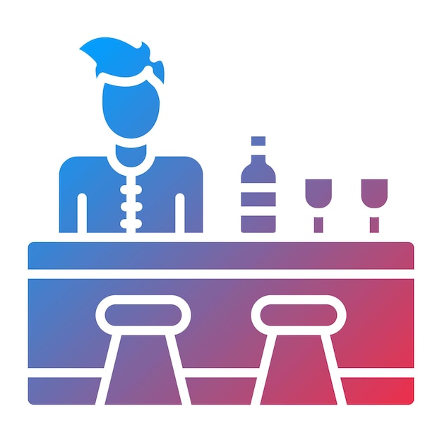 Imagen vectorial del icono del camarero Se puede usar para catering