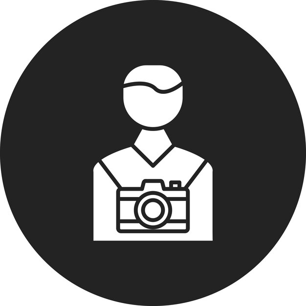 Imagen vectorial del icono del camarógrafo se puede utilizar para la fotografía