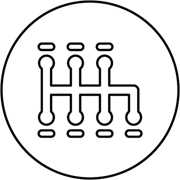 Imagen vectorial del icono del cambio de marchas del coche Se puede utilizar para la reparación de automóviles