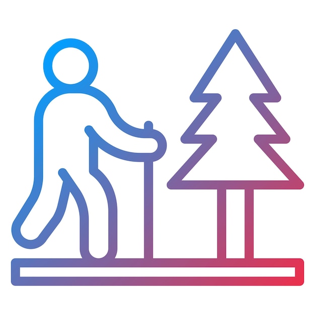 Imagen vectorial del icono de la caminata por la naturaleza Se puede usar para el Día Mundial del Medio Ambiente