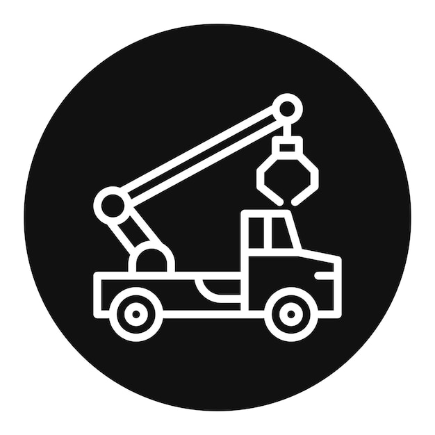 Imagen vectorial del icono del camión de agarre Se puede utilizar para vehículos de construcción