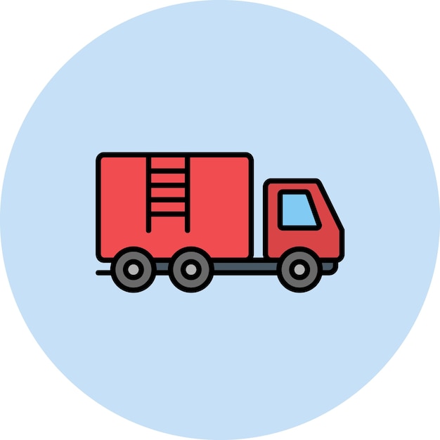 Imagen vectorial del icono del camión de bomberos Se puede utilizar para el transporte